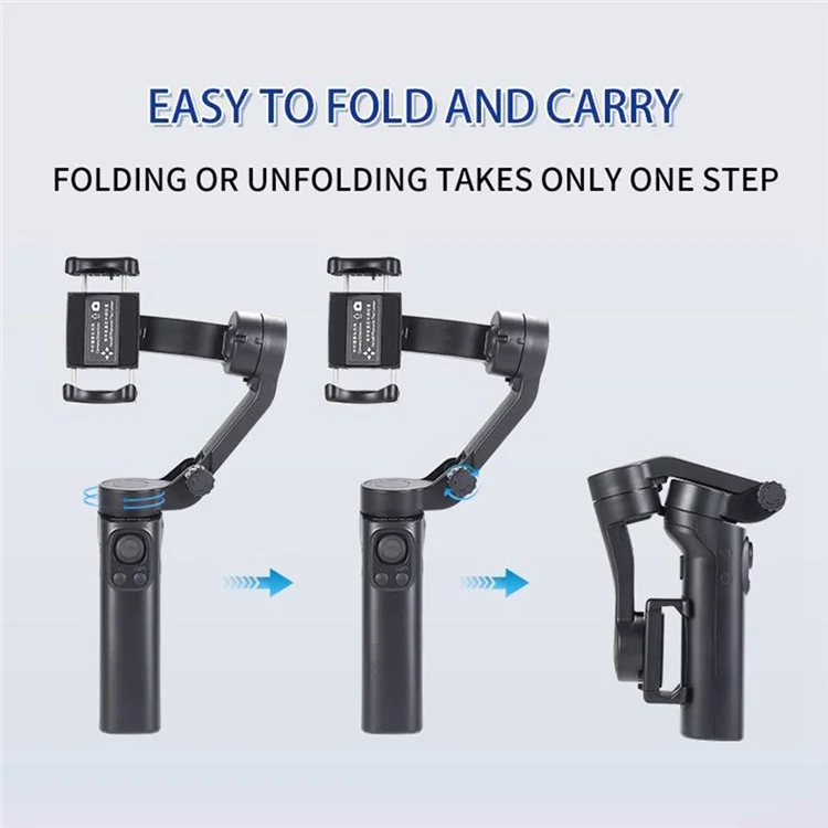 F5plus Stabilizzatore Gimbal a Tre Assi Anti-Scuotimento e Pieghevole per Registrazione Video Vlog (senza App)