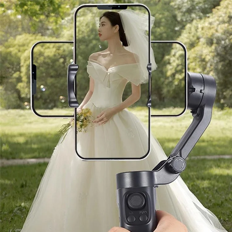 F5plus Stabilizzatore Gimbal a Tre Assi Anti-Scuotimento e Pieghevole per Registrazione Video Vlog (senza App)