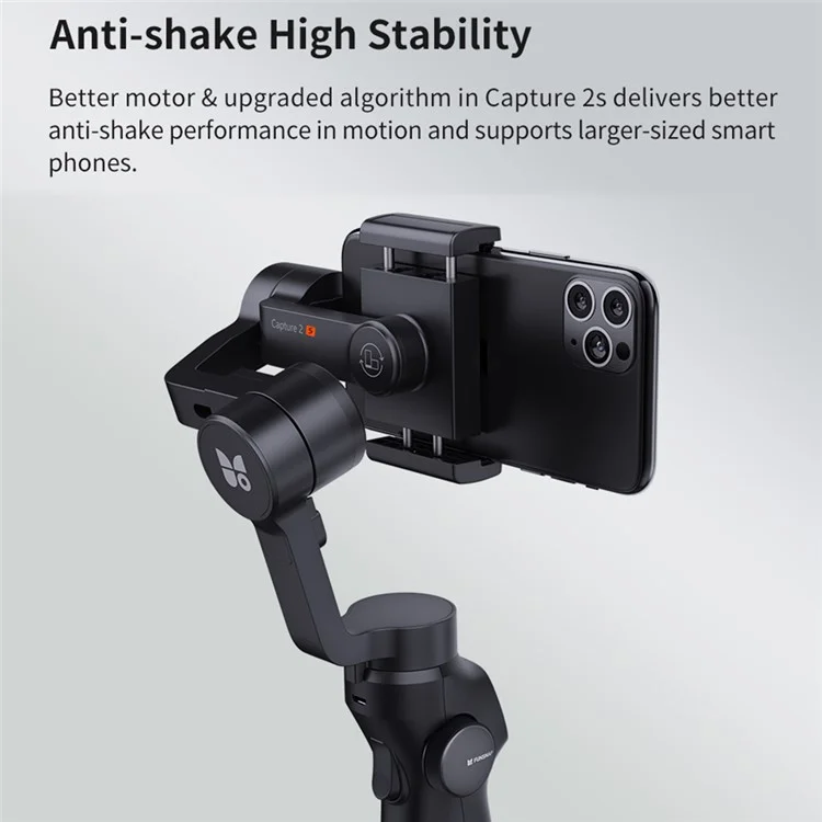 XIAOMIYUPING FUNSNAP Capture2s 3-Achsen Handhaltegriff Anti-Shake-Stabilisator Selfie-Stick für GoPro Hero, Mobiltelefone