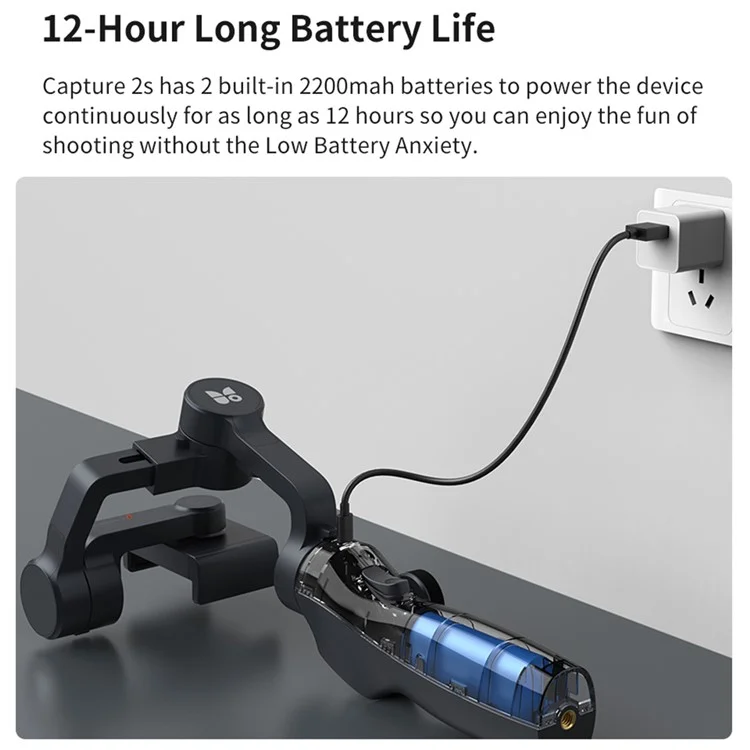 XIAOMIYUPING FUNSNAP Capture2s 3-Achsen Handhaltegriff Anti-Shake-Stabilisator Selfie-Stick für GoPro Hero, Mobiltelefone