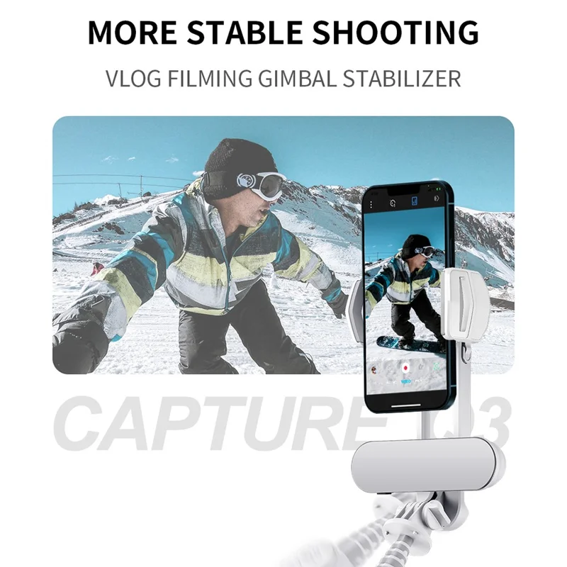 XIAOMIYAUPIN FUNSNAP CaptureQ3 Single-Axis Smartphone Stabilizer with Fill Light Retractable Tripod Selfie Stick