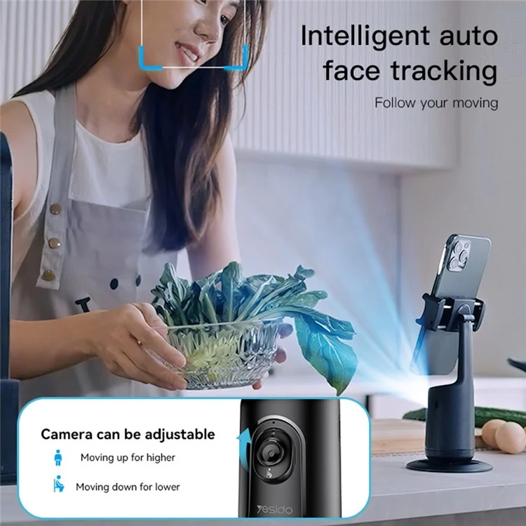 YESIDO SF15 Intelligent 360 Degree Gimbal Camera Face Tracking Gimbal Stabilizer with Phone Clip