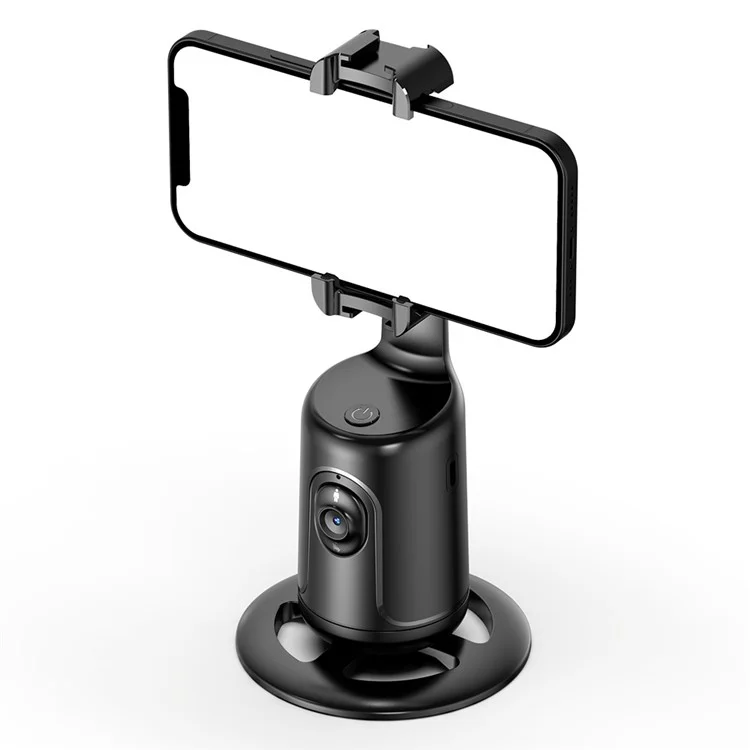P01 pro 360-Degree Intelligent Tracking Gimbal Camera com Cold Shoe Portable Gimbal Stabilizer - Preto