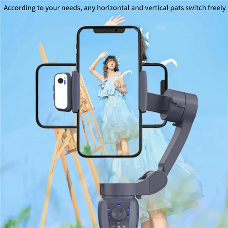 F12 Anti-shake Gimbal Phone Holder Live Streaming Stabilizer with AI Face Tracking Module + Fill Light