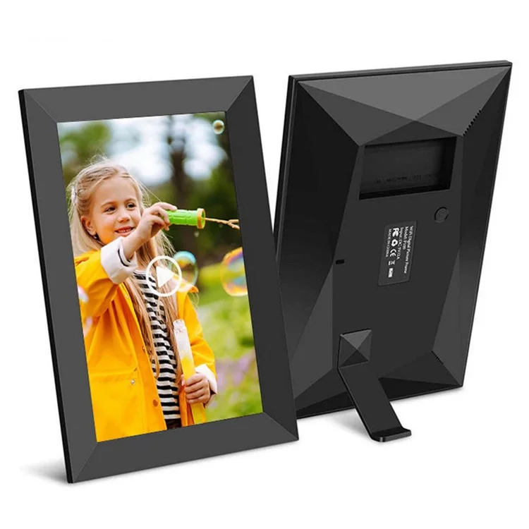 CSD01 Marco de fotos digital inteligente de 10.1 pulgadas HD con pantalla táctil Android 6.0 WiFi Álbum electrónico - Negro