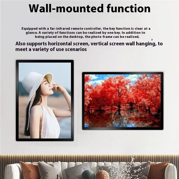 CSD01 Marco de fotos digital inteligente de 10.1 pulgadas HD con pantalla táctil Android 6.0 WiFi Álbum electrónico - Negro
