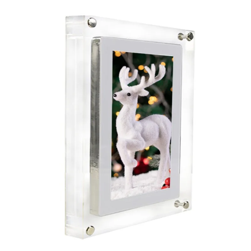 7" Digitalt Fototavle Transparent Akryl 600x1024 Videobillede Skærm med 1G Hukommelse - AU Stik