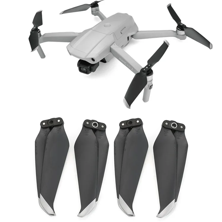 2 Pares 7238F Baja Hélice De Ruido Cuchillas Plegables Para DJI MAVIC AIR 2 - Plata