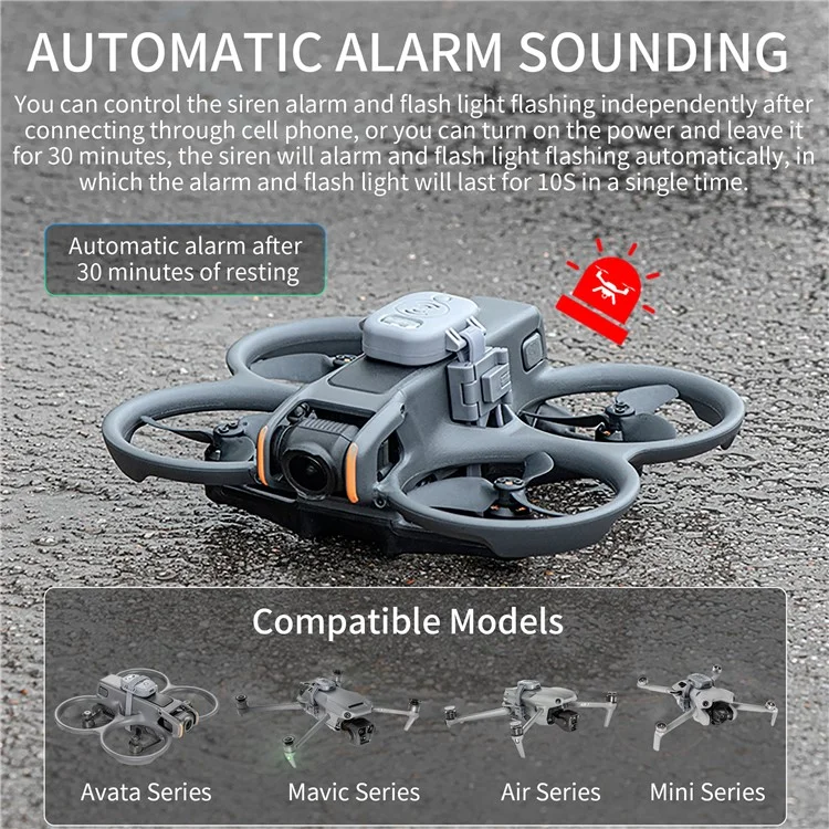 Sistema de Alarme Universal de Drone STARTRC 1139167 para a Série DJI Avata / Mavic / Air / Mini