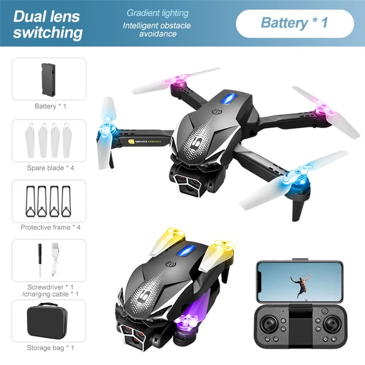 LU600 Four-Sided Obstacle Avoidance Folding Aircraft High Definition RC Drone, with 1 Battery