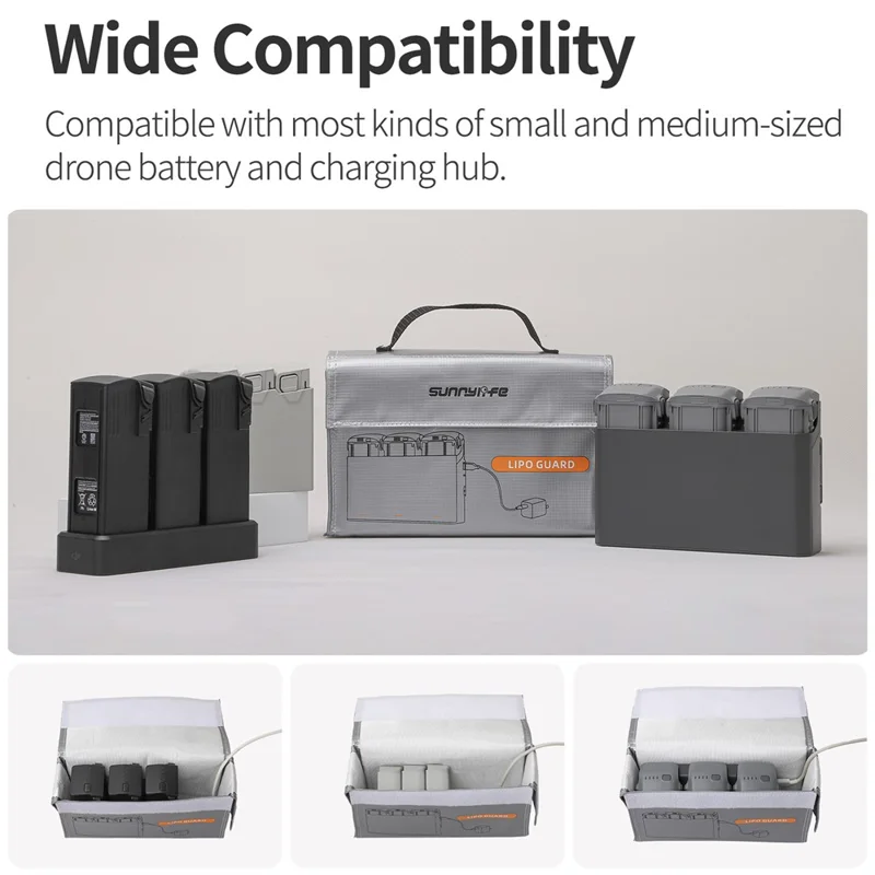 SUNNYLIFE DC830 For Drone Charging Hub Universal Lipo Battery Guard Explosion-Proof Bag