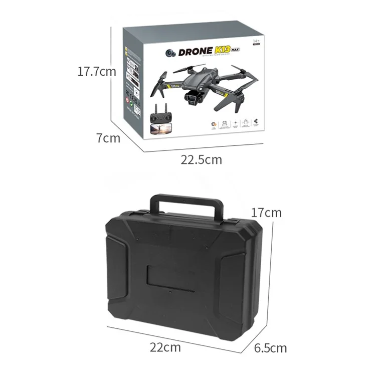 XKJ K13 Max Altitude Hold RC Drone HD Aerial Photography Foldable Quadcopter, Dual Lens / 1 Battery - Black

Квадрокоптер XKJ K13 с удержанием максимальной высоты, HD-аэрофотосъемкой, складной конструкцией, двойной линзой / 1 батарея - черный