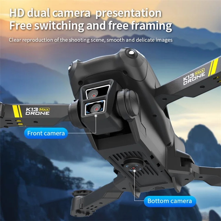 XKJ K13 Max Altitude Hold RC Drone HD Aerial Photography Foldable Quadcopter, Dual Lens / 1 Battery - Black

Квадрокоптер XKJ K13 с удержанием максимальной высоты, HD-аэрофотосъемкой, складной конструкцией, двойной линзой / 1 батарея - черный