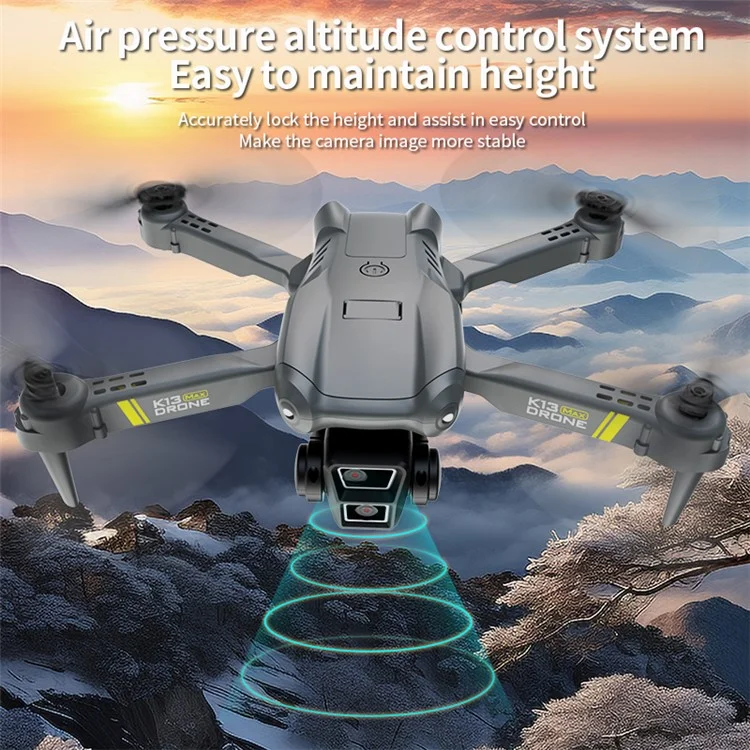 XKJ K13 Max Altitude Hold RC Drone HD Aerial Photography Foldable Quadcopter, Dual Lens / 1 Battery - Black

Квадрокоптер XKJ K13 с удержанием максимальной высоты, HD-аэрофотосъемкой, складной конструкцией, двойной линзой / 1 батарея - черный