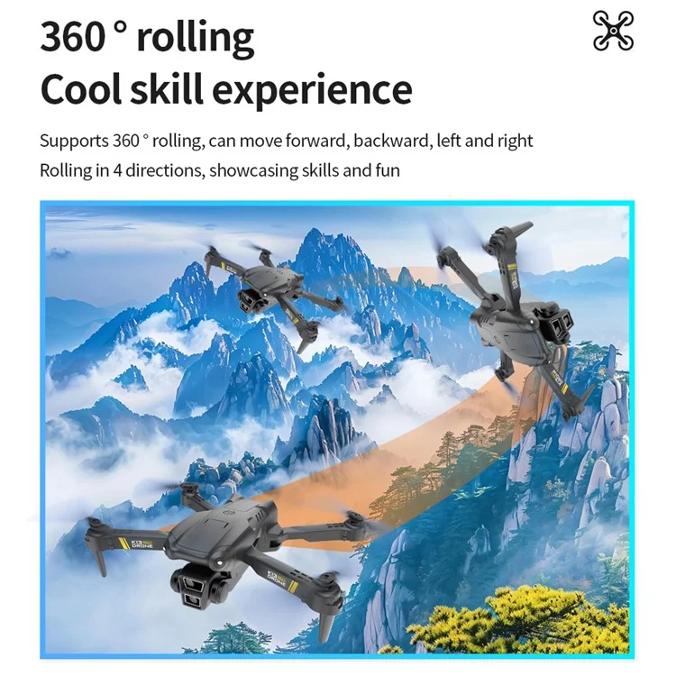 XKJ K13 Max Foldable Quadcopter Toy Altitude Hold RC Drone, No Camera / 1 Battery - Grey