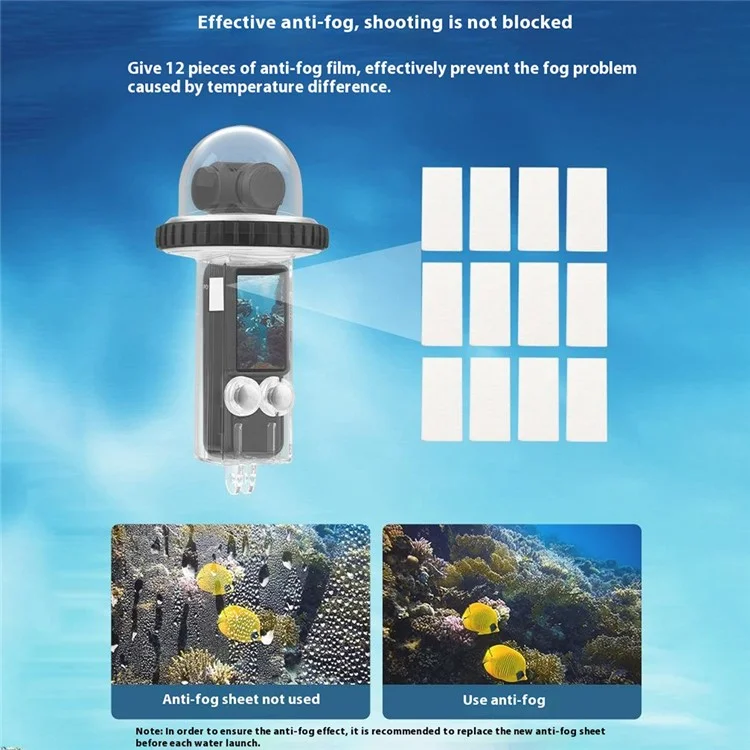 BRDRC Waterproof Case for DJI Osmo Pocket 3 40m Underwater Diving Action Camera Protector - Transparent Black