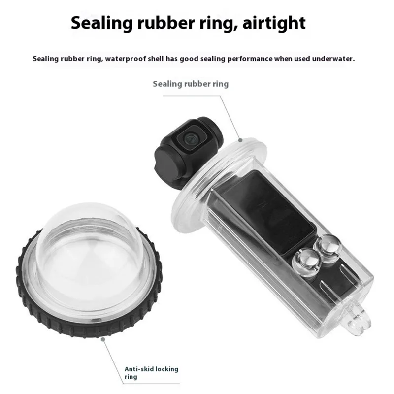 BRDRC Waterproof Case for DJI Osmo Pocket 3 40m Underwater Diving Action Camera Protector - Transparent