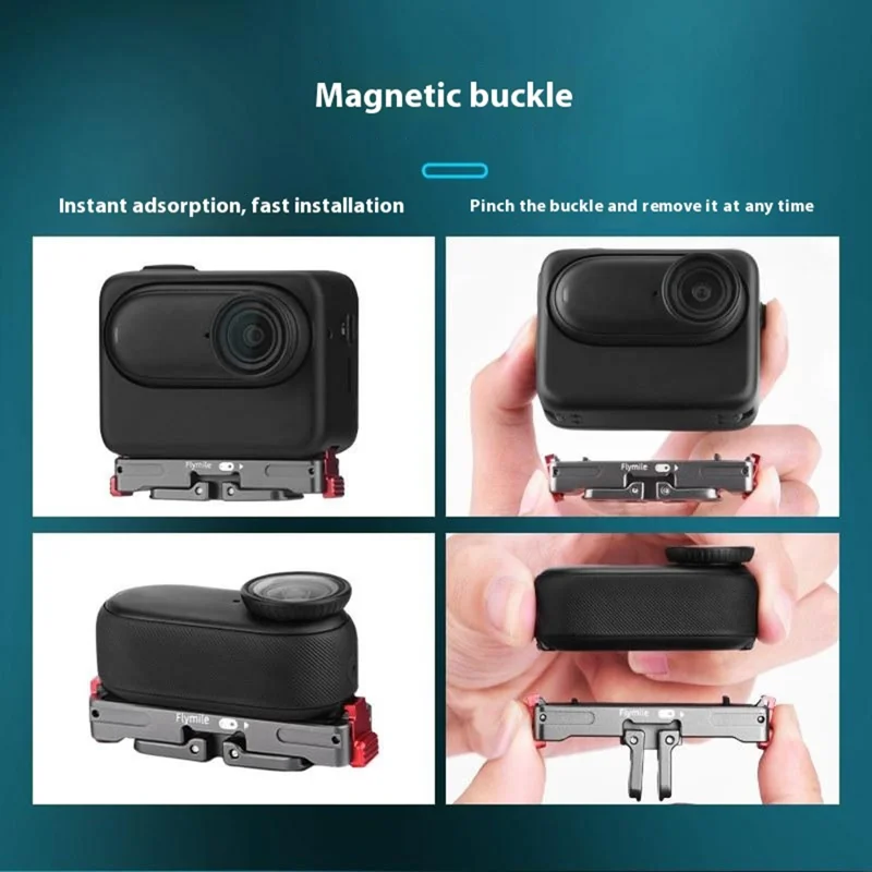 FLYMILE Camera Mount Adapter for Insta360 GO3 / GO3S Magnetic Quick Release Bracket Camera Accessories