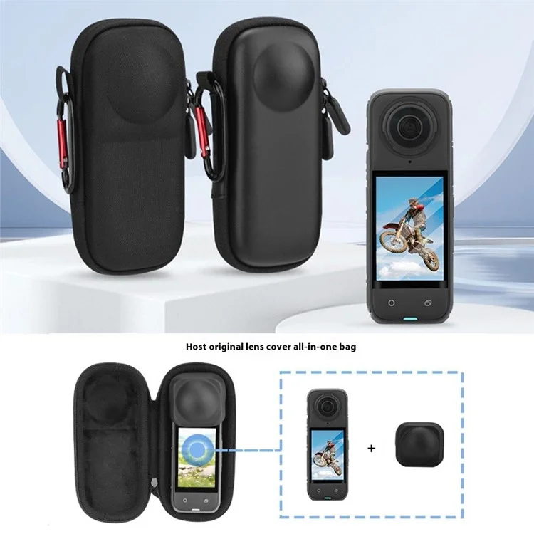 Estuche de almacenamiento a prueba de caídas para la cámara de acción Insta360 X4, bolsa protectora portátil, compatible con tapa de lente - Material de nailon.