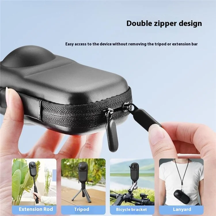 Estuche de almacenamiento a prueba de caídas para la cámara de acción Insta360 X4, bolsa protectora portátil, compatible con tapa de lente - Material de nailon.