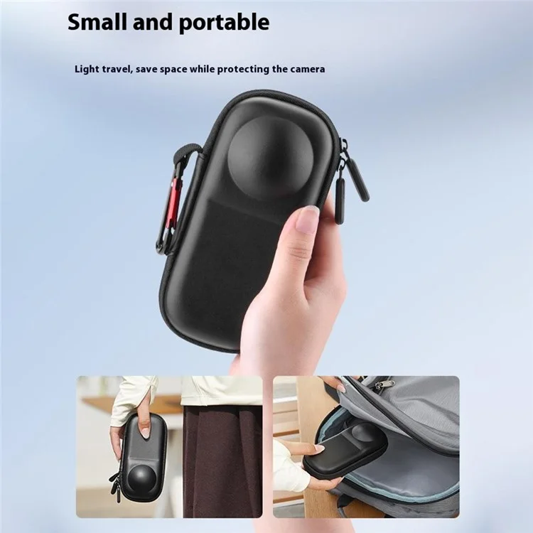 Estuche de almacenamiento a prueba de caídas para la cámara de acción Insta360 X4, bolsa protectora portátil, compatible con tapa de lente - Material de nailon.
