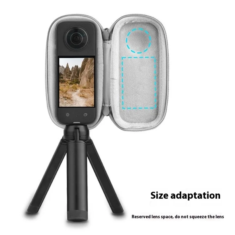 BRDRC For Insta360 X3 / One X2 / One X Action Camera Storage Case PU Protective Bag - Black