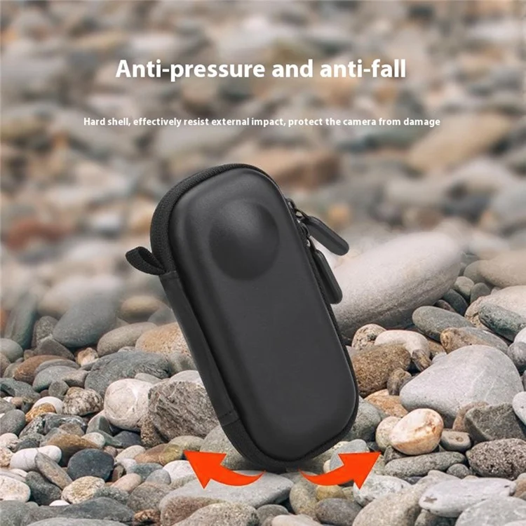BRDRC For Insta360 X3 / One X2 / One X Action Camera Storage Case PU Protective Bag - Black