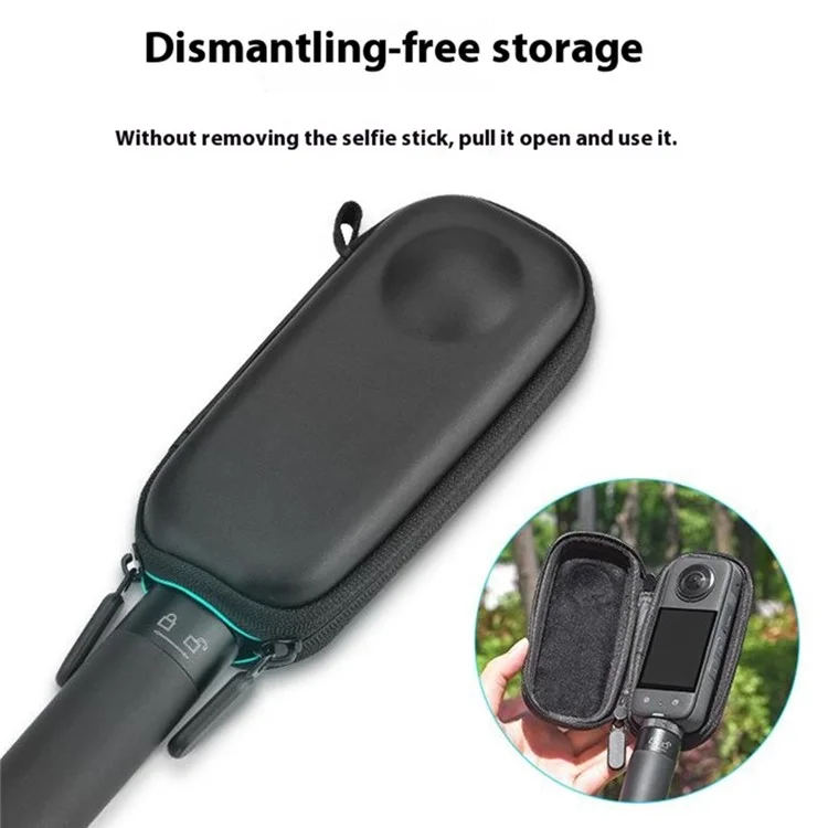 BRDRC For Insta360 X3 / One X2 / One X Action Camera Storage Case PU Protective Bag - Black