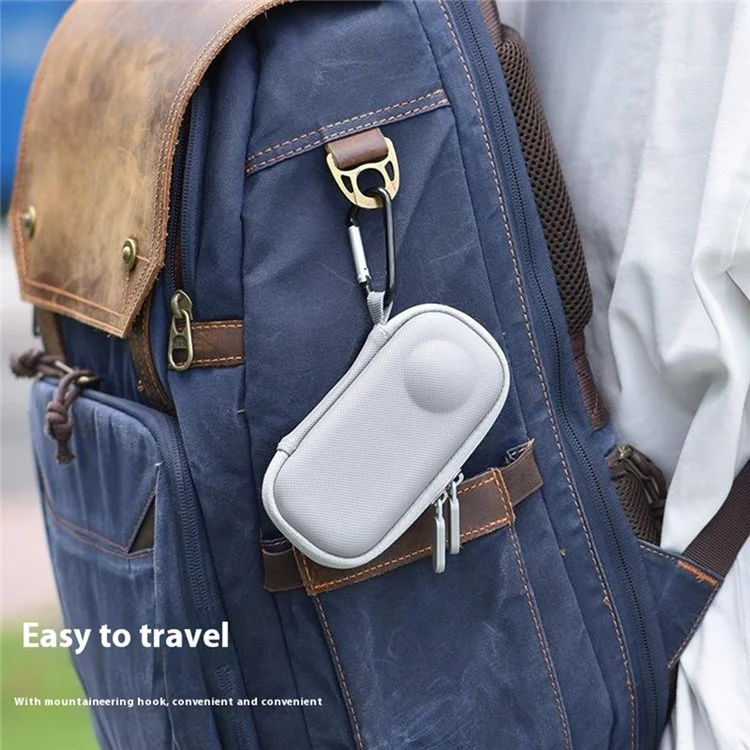 BRDRC For Insta360 X3 / One X2 / One X Action Camera Storage Case PU Protective Bag - Grey