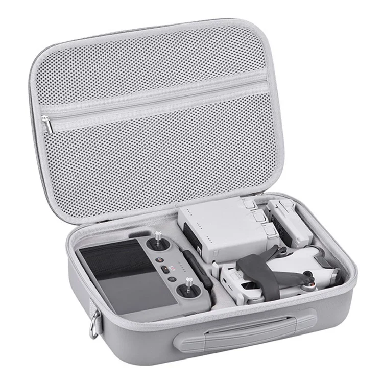 BRDRC For DJI Mini 4 Pro PU Leather Storage Bag Drone Accessories Carrying Case with Shoulder Strap