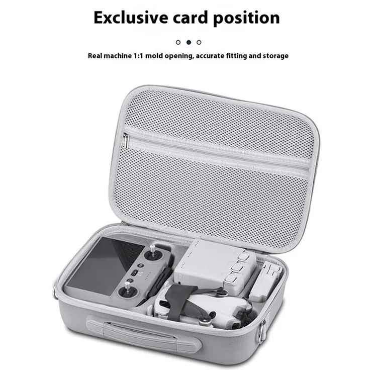 BRDRC For DJI Mini 4 Pro PU Leather Storage Bag Drone Accessories Carrying Case with Shoulder Strap