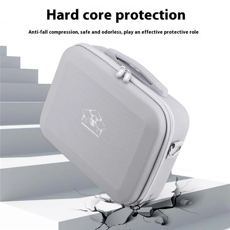 BRDRC For DJI Mini 4 Pro PU Leather Storage Bag Drone Accessories Carrying Case with Shoulder Strap