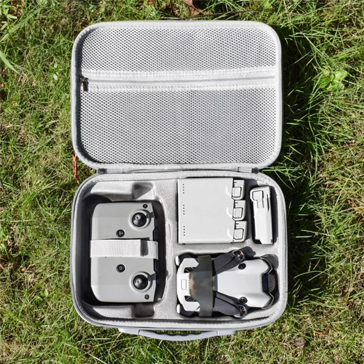 BRDRC For DJI Mini 4 Pro PU Leather Storage Bag Drone Accessories Carrying Case with Shoulder Strap
