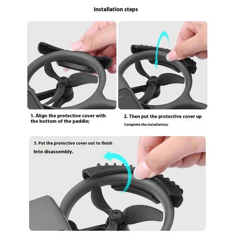 BRDRC 4Pcs / Set for DJI Avata 2 Anti-Collision Drone Propeller Guard TPU Protection Rings - Black