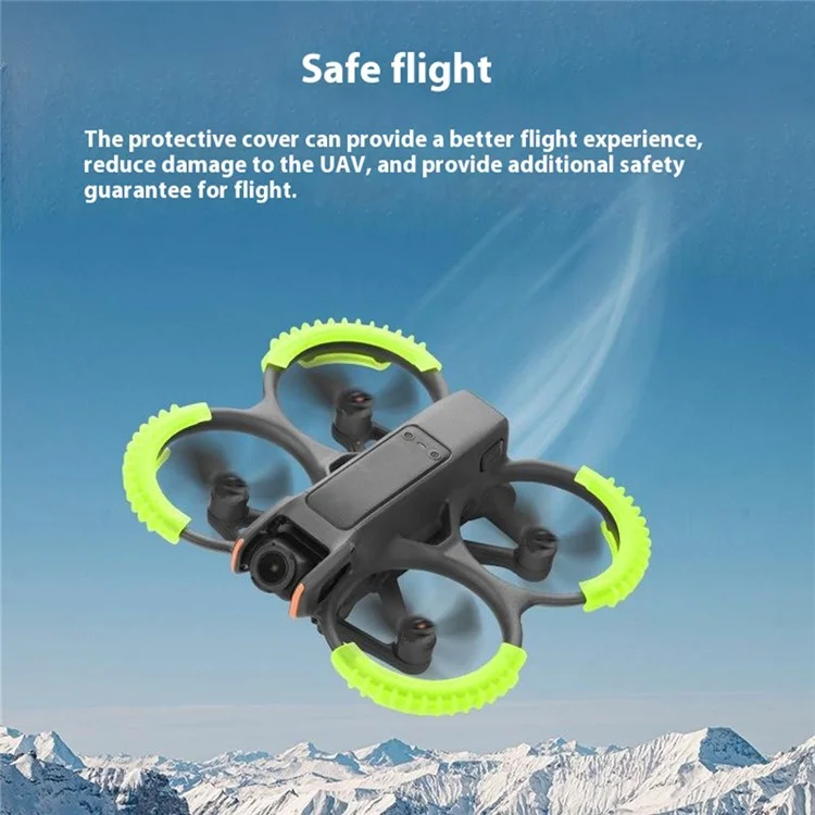 BRDRC 4Pcs / Set for DJI Avata 2 Anti-Collision Drone Propeller Guard TPU Protection Rings - Black