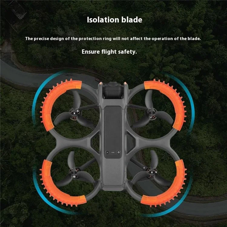 BRDRC 4Pcs / Set for DJI Avata 2 Anti-Collision Drone Propeller Guard TPU Protection Rings - Black