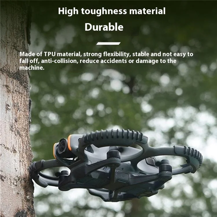 BRDRC 4Pcs / Set for DJI Avata 2 Anti-Collision Drone Propeller Guard TPU Protection Rings - Black
