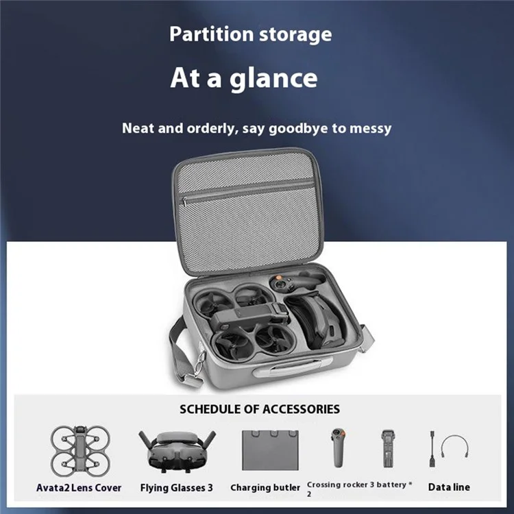 BRDRC для аксессуаров DJI Avata 2 Drone Carrying Case PU Leather Handbag Crossbody Bag