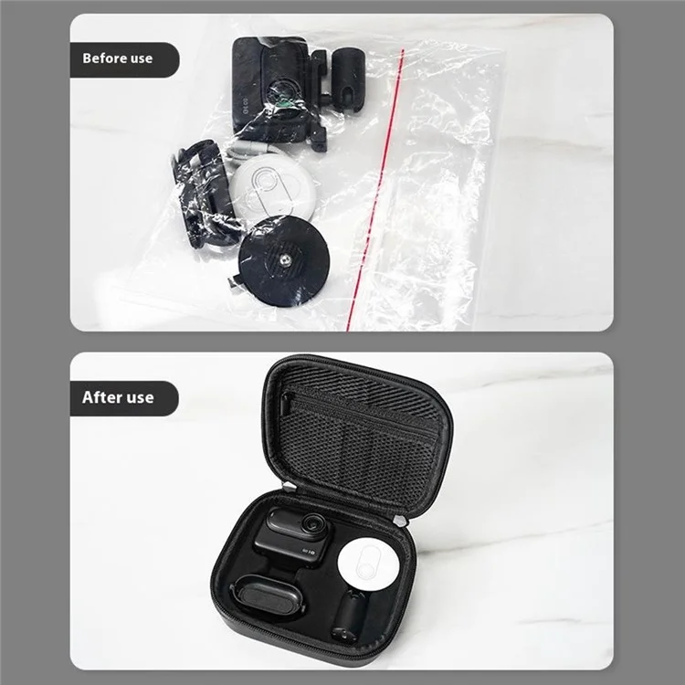 FLYMILE Para Insta360 GO 3S / GO 3 Estuche de almacenamiento y bolsa de transporte para cámara y accesorios - Material de PU