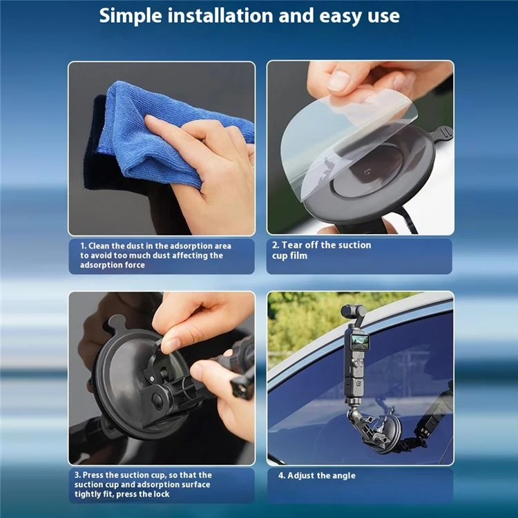 BRDRC Para DJI Osmo Pocket 3 Suction Cup Mount Holder Car Sport Camera Bracket