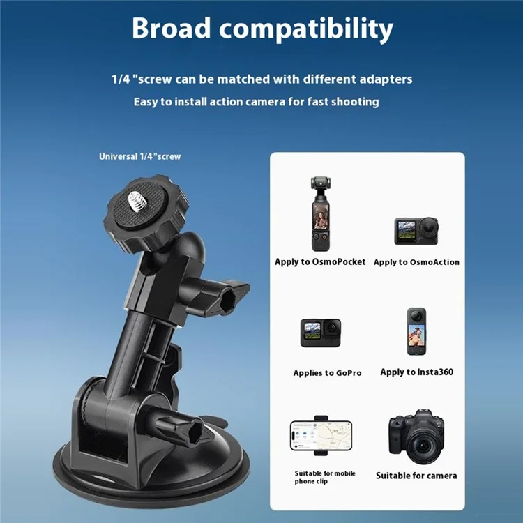 BRDRC Para DJI Osmo Pocket 3 Suction Cup Mount Holder Car Sport Camera Bracket
