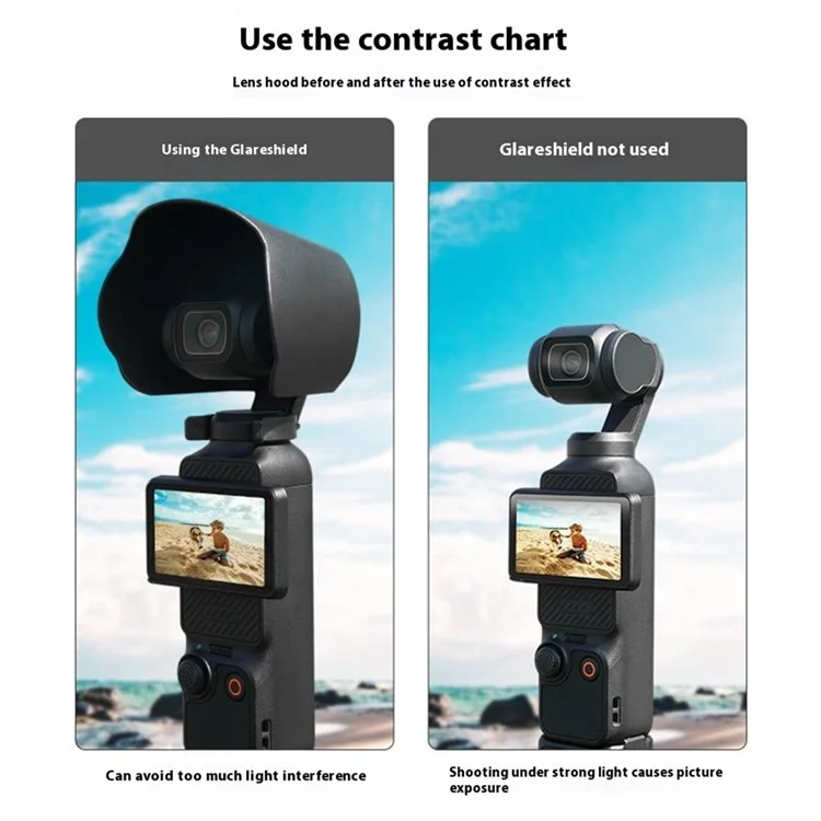 BRDRC для DJI Osmo Pocket 3 Lens Hood Anti-Glare Protection Sunshade Gimbal Camera Accessories