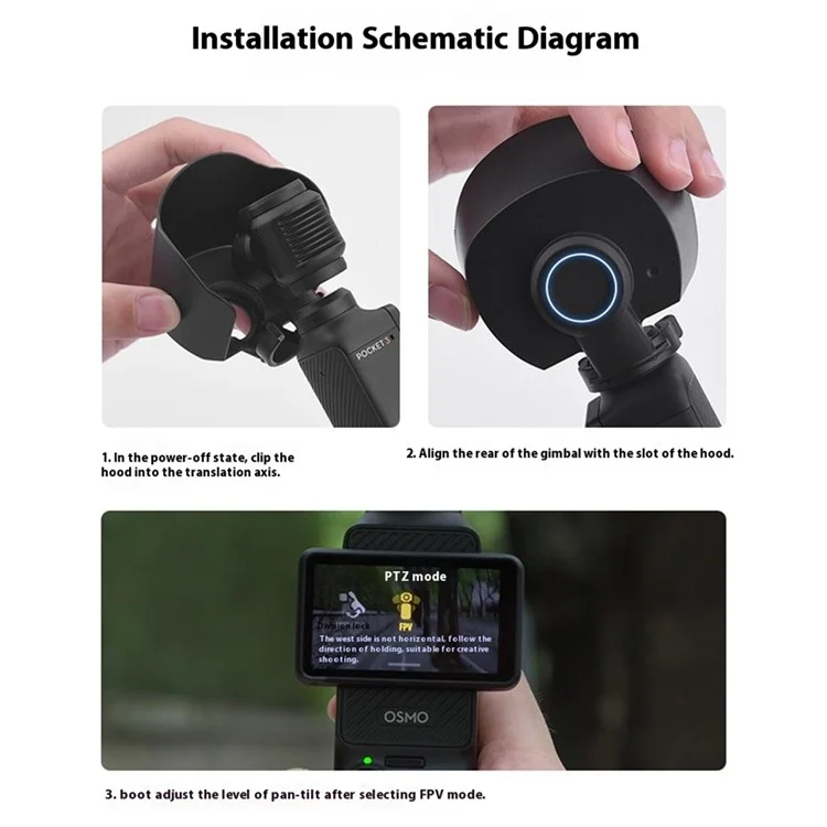BRDRC для DJI Osmo Pocket 3 Lens Hood Anti-Glare Protection Sunshade Gimbal Camera Accessories