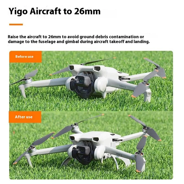 BRDRC For DJI Mini 3 / Mini 3 Pro Landing Gear Foldable Leg ABS Drone Accessories
