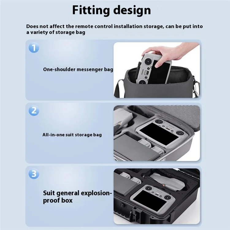 BRDRC For DJI RC 2 Remote Controller Silicone Case Cover Scratch-Resistant Sleeve - Grey