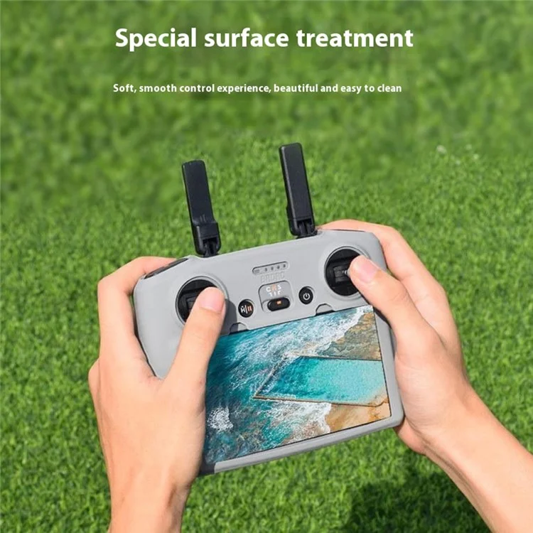 BRDRC For DJI RC 2 Remote Controller Silicone Case Cover Scratch-Resistant Sleeve - Grey