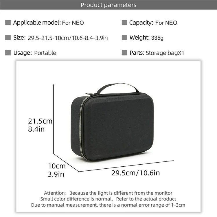 Portable EVA Storage Bag for DJI Neo RC Drone Shockproof Carrying Case - Black / Red