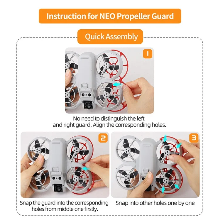 Sunnylife NE-KC863 Para DJI Neo Propeller Protetor RC Drone Blade Guard Tampa de Proteção - Laranja