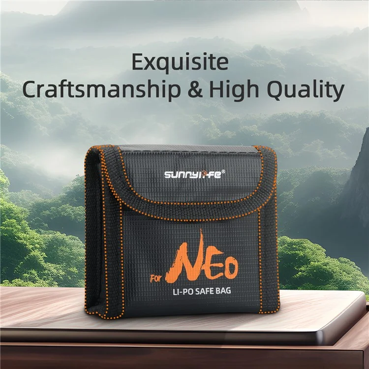 SUNNYLIFE NE-DC850 3-Battery Storage Bag for DJI Neo Drone Battery Explosion-Proof Carrying Case