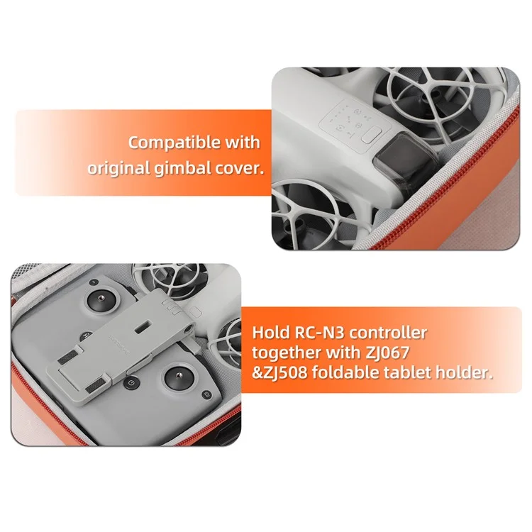 SUNNYLIFE NE-B864 Carrying Case for DJI Neo Mini Drone Accessories Portable Storage Bag - Orange